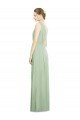 Natural Waist V-Neck Draped Chiffon Bridesmaid Dress Bristol