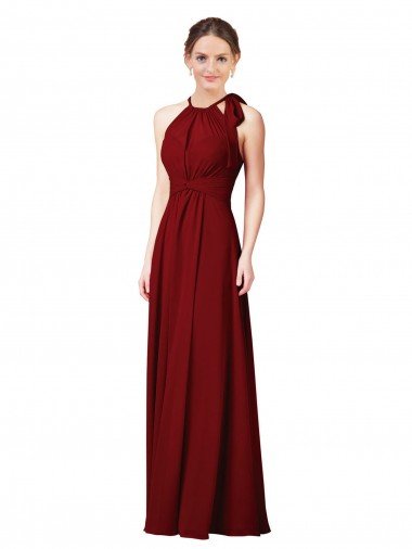 Luxe Chiffon Bridesmaid Dress with Open Slit In the Back Bristol