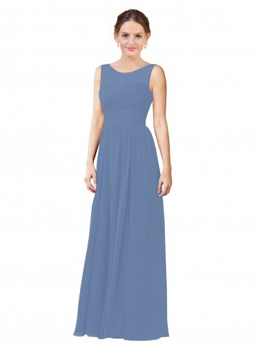 Luxe Chiffon Bridesmaid Dress with Illusion and Sweetheart Neckline Bristol