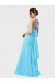 Long Halter Chiffon Bridesmaid Dress with Dropped Waist Bristol