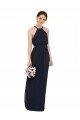High Halter Neckline Chiffon Bridesmaid Dress with Slim Keyhole Back Bristol
