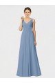 Long Chiffon Bridesmaid Dress with Sweetheart Neckline and Wide Straps Bristol