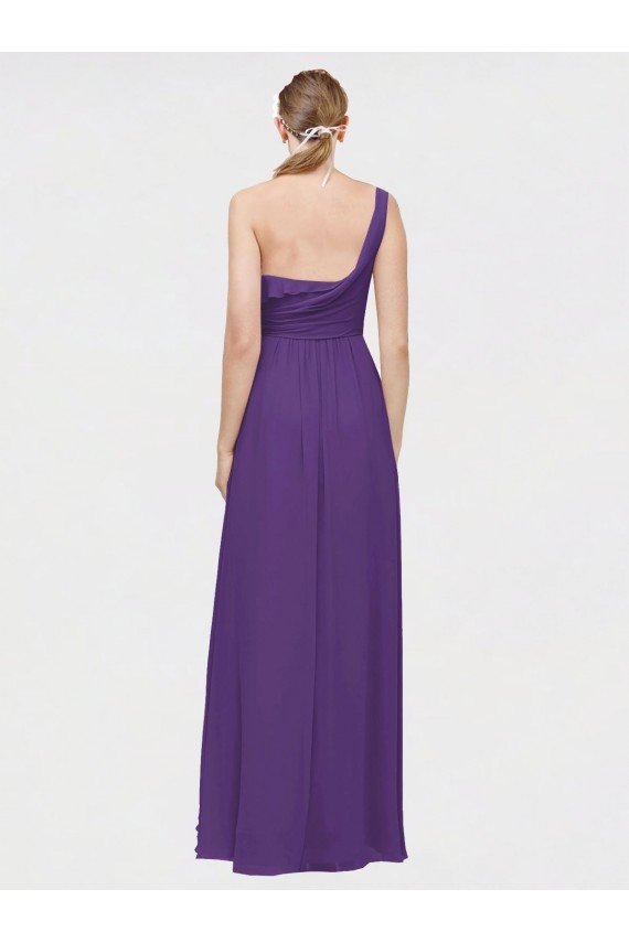 One Shoulder High Low Chiffon Bridesmaid Dress with Wrap Waist Bristol