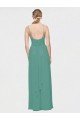 Rouched V-Neckline and Spaghetti Straps Long Chiffon Bridesmaid Dress Bristol