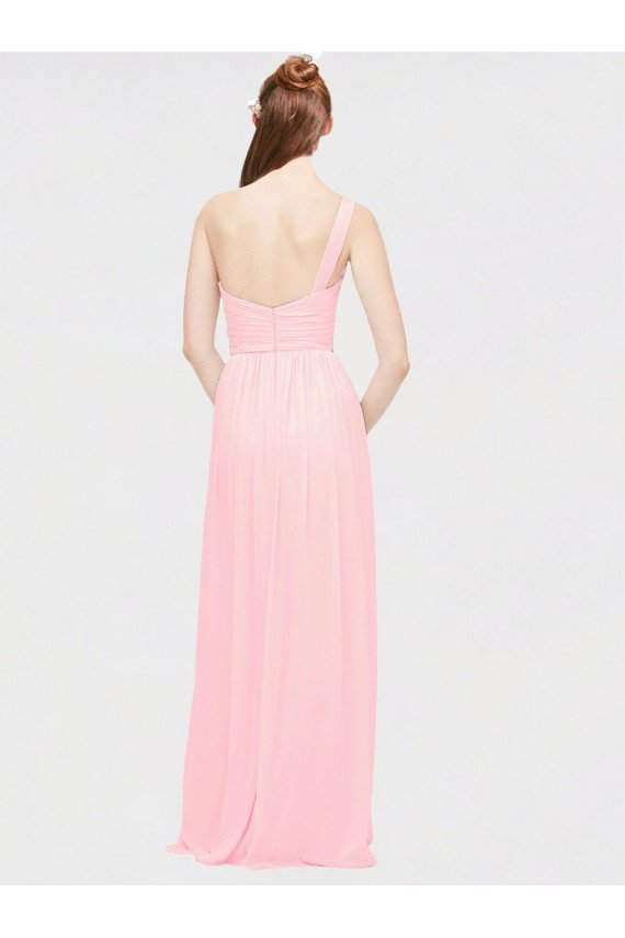 One Shoulder Twisted Waist Sweetheart Chiffon Bridesmaid Dress Bristol