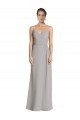 Long Chiffon A-Line Bridesmaid Dress with Criss-Cross Draped Bodice Bristol