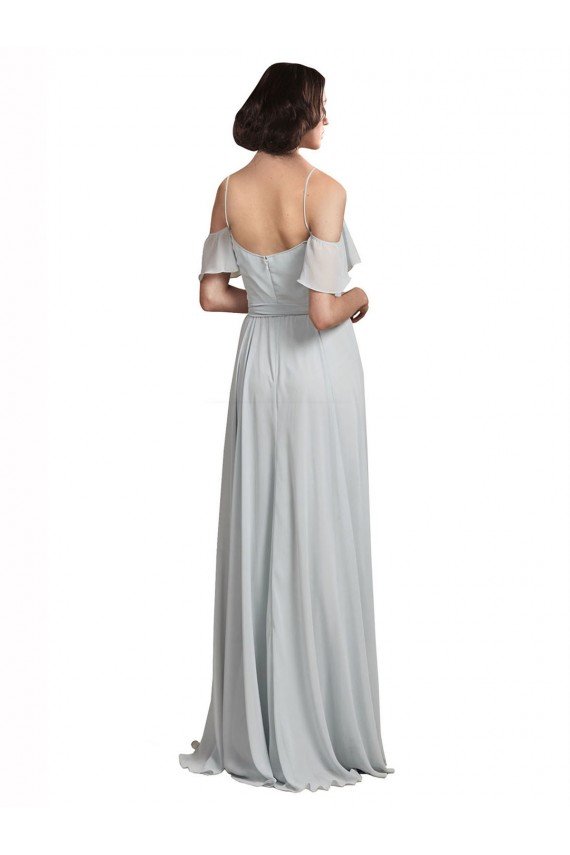 Off the Shoulder Spaghetti Strap Long Chiffon Bridesmaids Dress Bristol