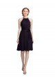 Short Knee Length High Neck Chiffon Bridesmaids Dress Bristol