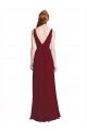 Long Chiffon V-Neck Bridesmaids Dress with Double Strap Bristol