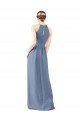 Fitted Long High Halter Neck Chiffon Bridesmaid Dress with Keyhole Back Bristol