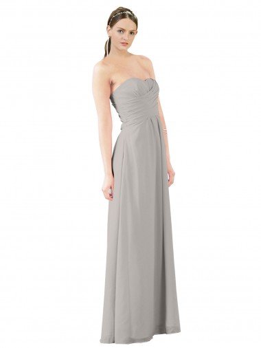 Twisted Strapless Sweetheart Neckline Long Chiffon Bridesmaid Dress Bristol