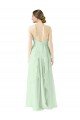 Front halter Neckline and Deep Back Long Chiffon Bridesmaid Dress Bristol
