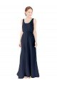 Scoop Neckline Fitted Long Chiffon Bridesmaid Dress Open Back Bristol