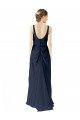 Scoop Neckline Fitted Long Chiffon Bridesmaid Dress Open Back Bristol