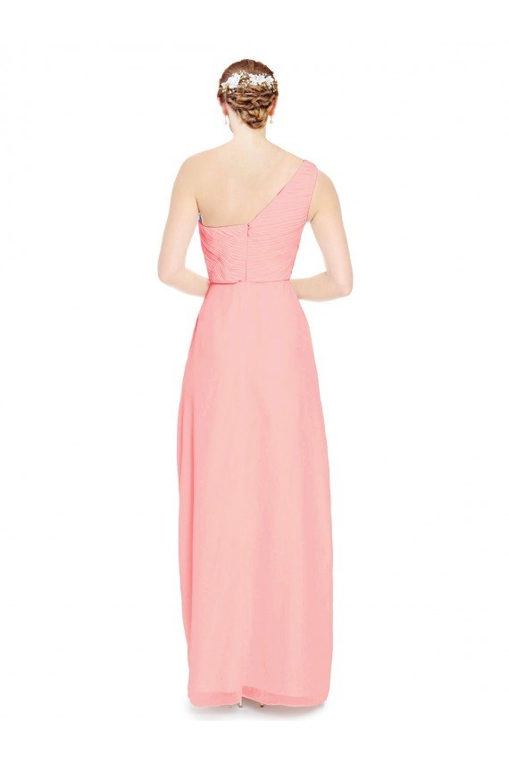 One Shoulder Sweetheart Neckline Long Chiffon Bridesmaid Dress Bristol
