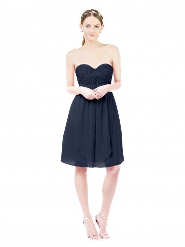 Sweetheart Cocktail Knee Length Chiffon Cocktail Bridesmaid Dress Open Back Bristol