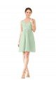 v-Neckline Short Knee Length Chiffon Cocktail Bridesmaid Dress Bristol