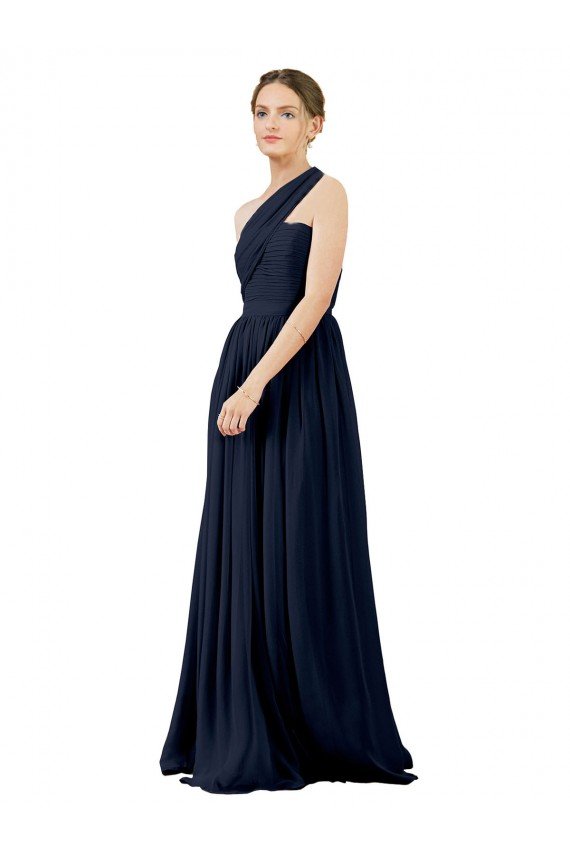 Draped One Shoulder Strapless Chiffon Bridesmaid Dress Bristol