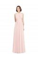 Sleeveless Chiffon High Neck Bridesmaid Dress with Diagonal Pleats Bristol
