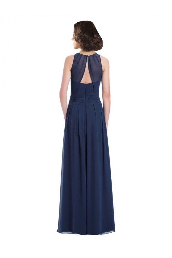 Chiffon High Neck Sleeveless Bridesmaid Dress with Pleats Bristol