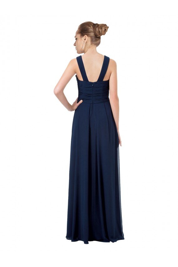 Long Chiffon Bridesmaid Dress V-Neck Top Bristol
