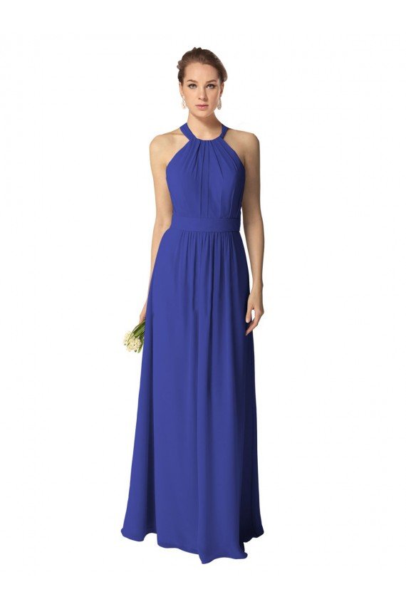 Long Full Length Chiffon Halter Bridesmaid Dress Bristol