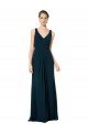Long Chiffon V-Neck Sleeveless Bridesmaid Dress with Large Keyhole Back Bristol