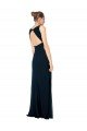 Long Chiffon V-Neck Sleeveless Bridesmaid Dress with Large Keyhole Back Bristol