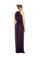 High Neck Long Chiffon Halter Bridesmaid Dress with Drape Chiffon Overlay Bristol