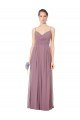 V-Neck Spaghetti Strap Open Back Long Chiffon Bridesmaid Dress Bristol