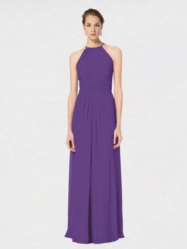 Long Chiffon Spaghetti Strap Halter Bridesmaid Dress Bristol
