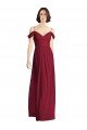 Off the Shoulder Long Chiffon Bridesmaid Dress with Pleated Sleeves Bristol