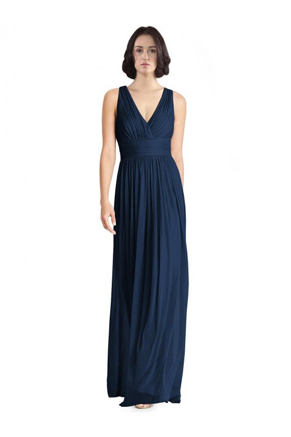 Cut Out Back Long Chiffon V-Neck Bridesmaid Dress Bristol