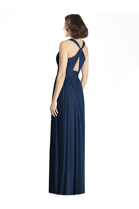 Cut Out Back Long Chiffon V-Neck Bridesmaid Dress Bristol