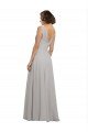 Twist Shouder Full Chiffon Bridesmaids Dress with V-Neckline and V-Back Bristol