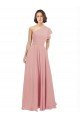 Chiffon Bridesmaids Dress with One Shoulder Flounced Sleeve Bristol