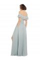 Luxe Chiffon Bridesmaids Dress with Off the Shoulder Flounced Neckline Bristol