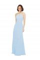 Floor Length Chiffon Bridesmaids Dress with Front Keyhole Neckline Bristol