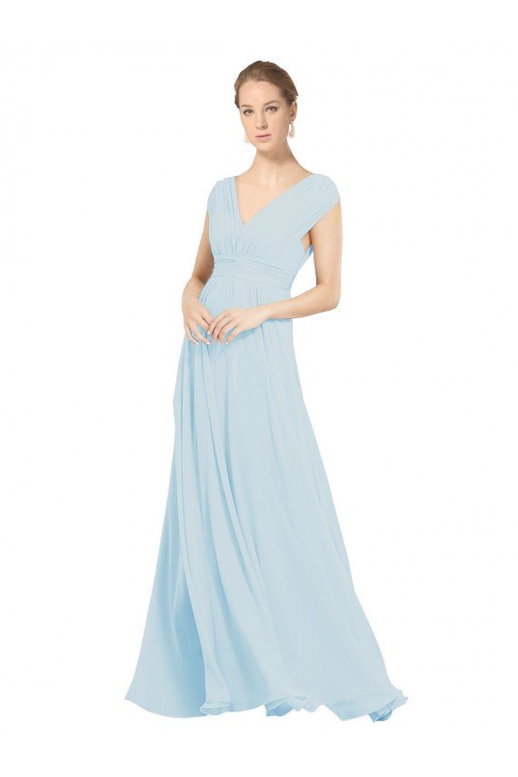 Chiffon Bridsmaids Dress with V-Neckline and Tie V Back Bristol