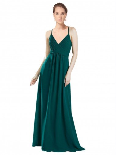 Sexy Chiffon Bridesmaid Dress with Deep V-Neckline Bristol