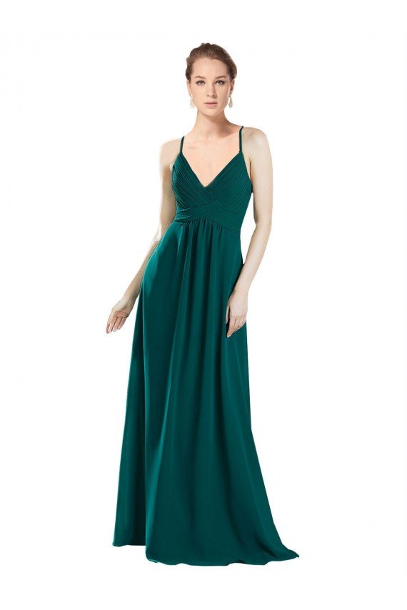 Sexy Chiffon Bridesmaid Dress with Deep V-Neckline Bristol