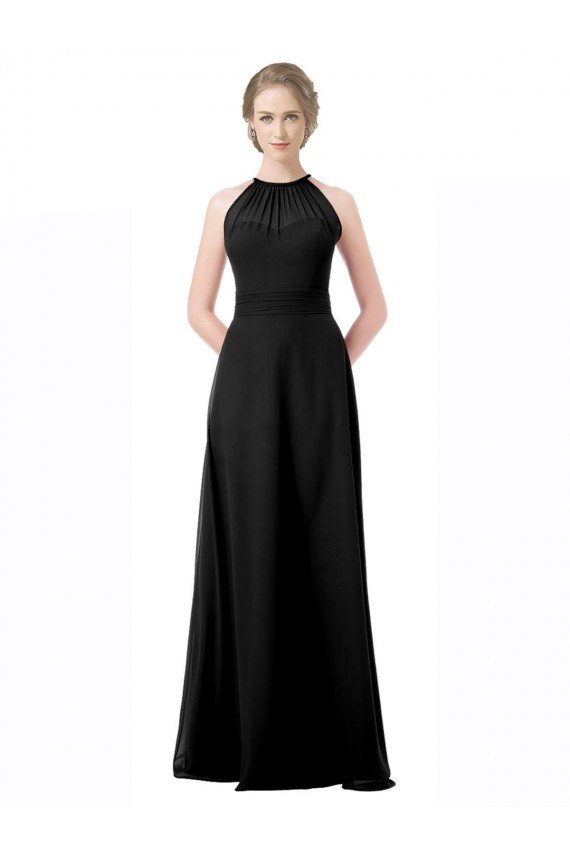 Full Length Chiffon Sweetheart Bridesmaid Dress with An Illlusion Overlay Bristol