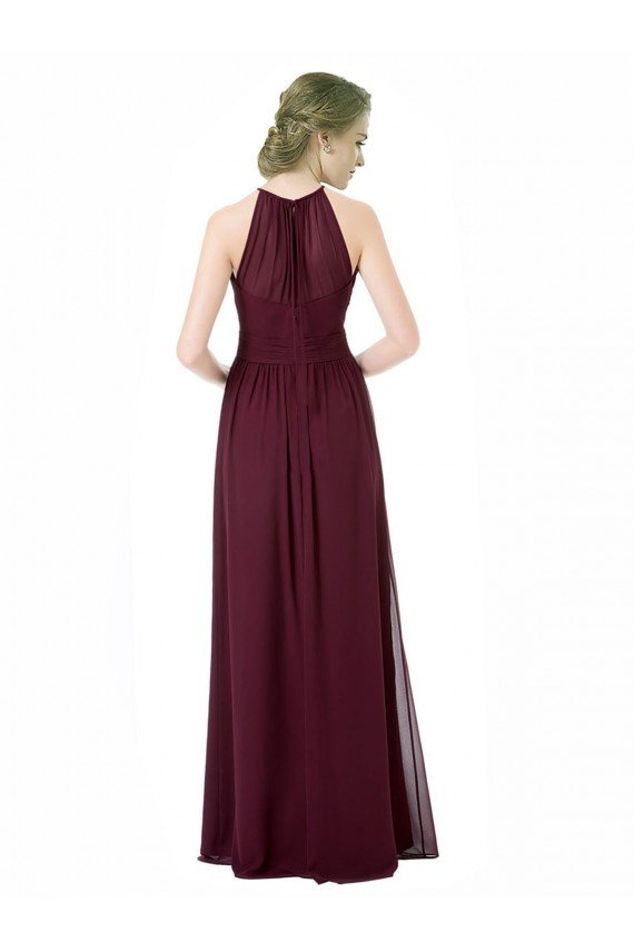 Full Length Chiffon Sweetheart Bridesmaid Dress with An Illlusion Overlay Bristol