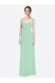 Long Chiffon Bridesmaid Dress with a Sweetheart Neckline and Pleated Shoulder Straps Bristol