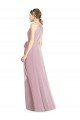 Shirred Halter Neck Long Chiffon Bridesmaid Dress Bristol