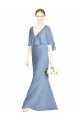V-Back Trumpet Chiffon Bridesmaid Dress with Draped Cape Overlay Bristol