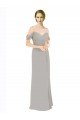 Draped Cold Shoulder Chiffon Bridesmaid Dress with Pleated Wrap Bodice Bristol
