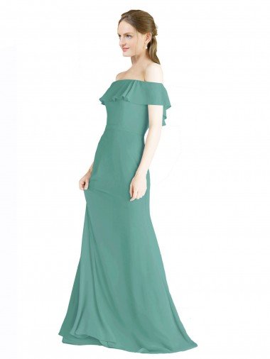 Off the Shoulder Bohemian Chiffon Bridesmaid Dress Bristol
