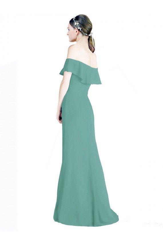 Off the Shoulder Bohemian Chiffon Bridesmaid Dress Bristol