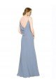 Cowl Back Long Chiffon Slip Bridesmaid Dress with Straps Bristol